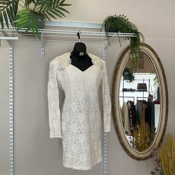 Vintage Lew Magram 90’s Lace Dress Women’s Size 14 - Picture 1 of 8